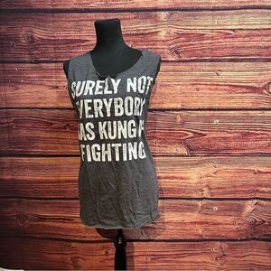 Women's Large Grey Kung Fu Shirt Top Blouse Customized Woven Braided Open Back